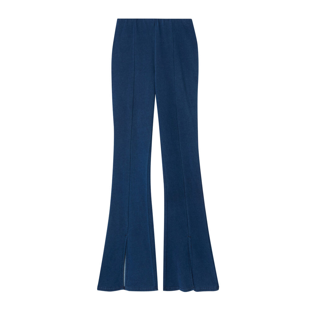 Pantalon flare fendu - bleu bleu.