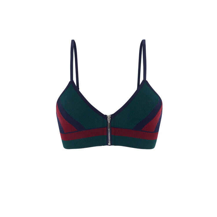 Soutien-gorge triangle sans armatures à zip seamlessliz bleu marine.