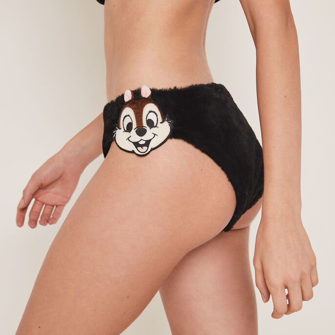 Shorty en fausse fourrure tictactiz noir.