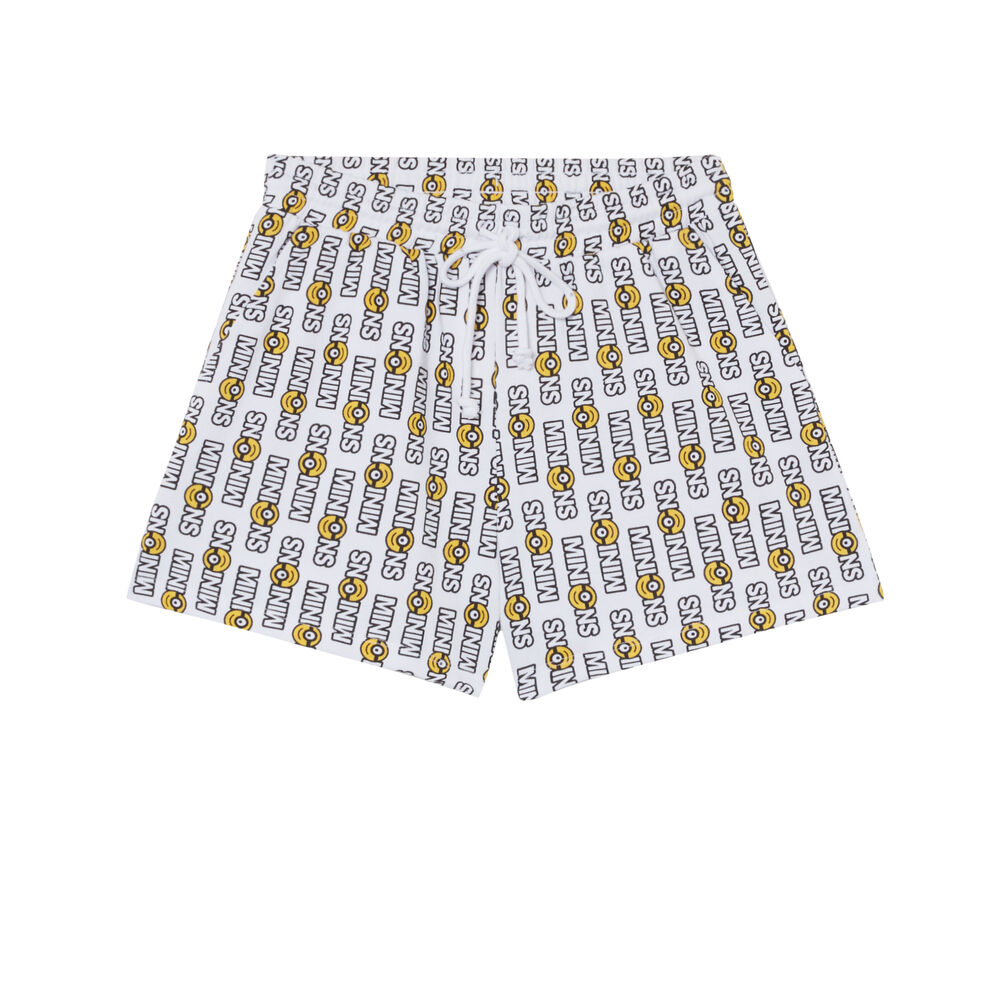 Short à imprimé les minions - blanc blanc.