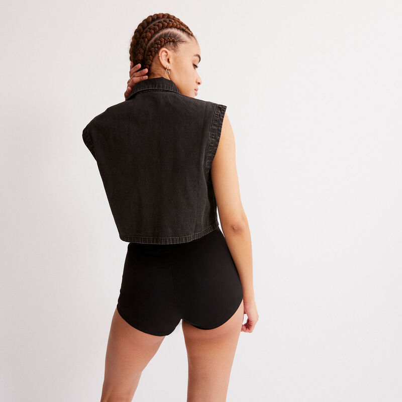 short taille élastique - noir short taille élastique - noir;