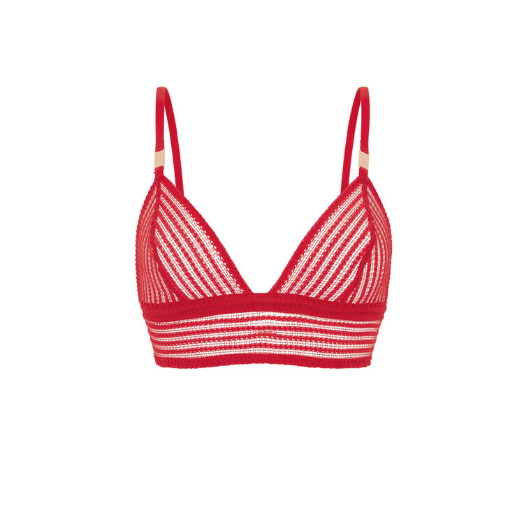 Soutien-gorge triangle sans armatures en dentelle cultiz rouge.