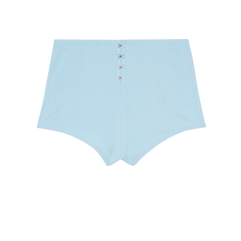 Short en jersey détail corset - bleu bleu.