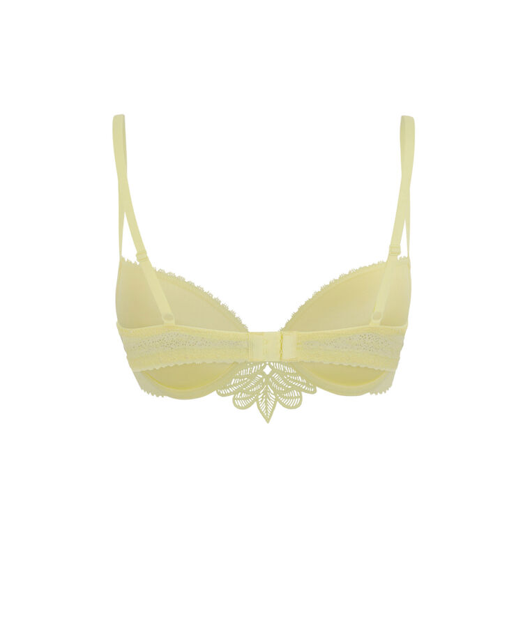Soutien-gorge push-up en dentelle - jaune jaune.
