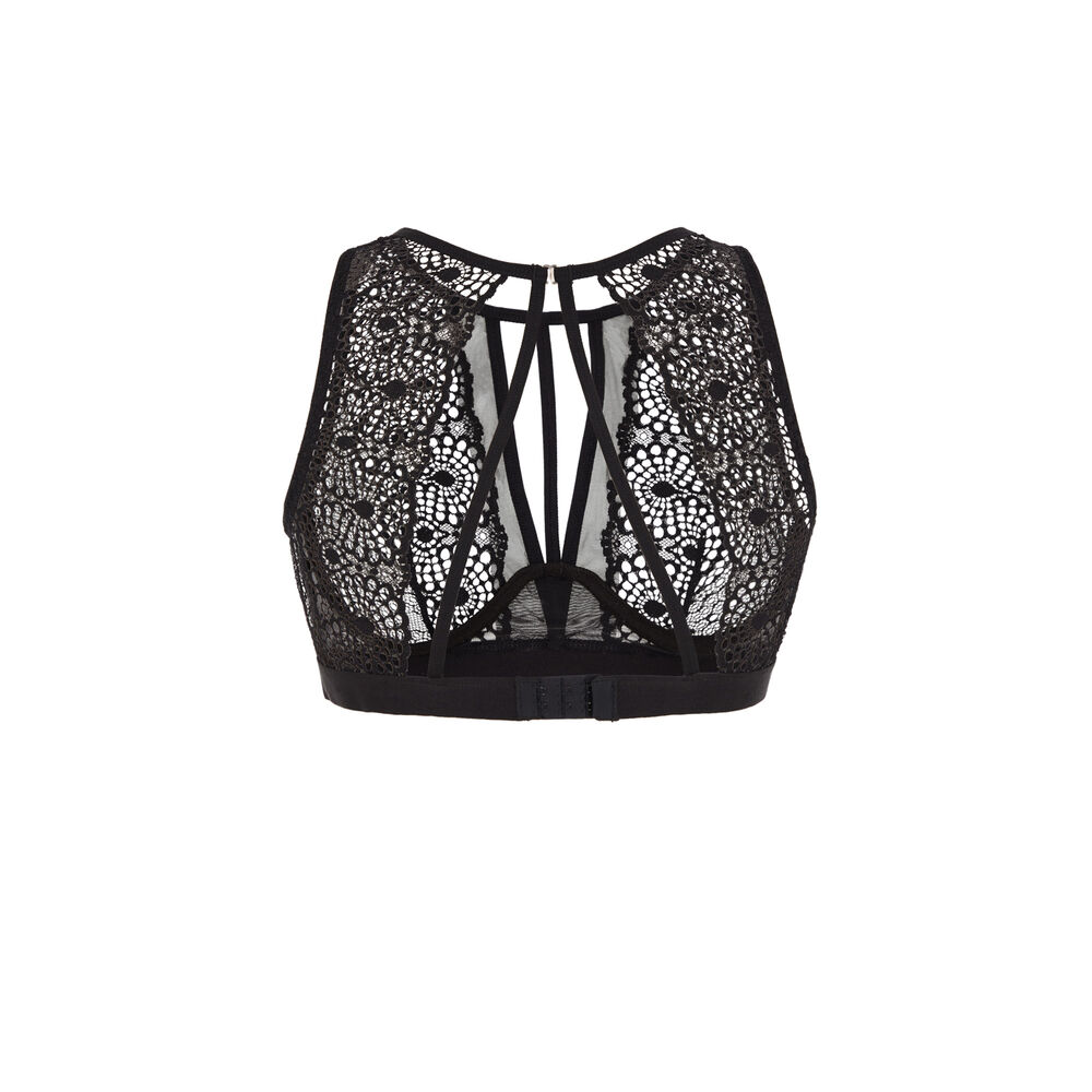 Brassière armaturée en dentelle - noir noir.