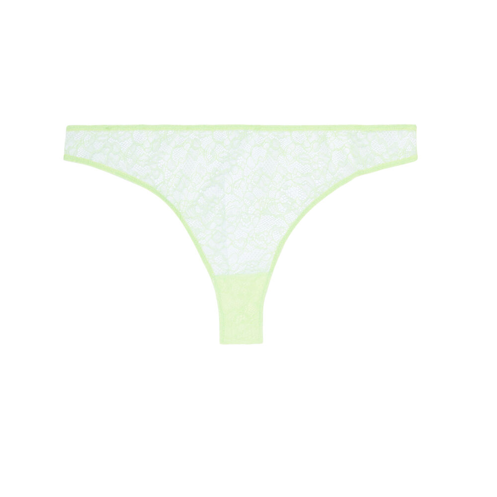 Tanga en dentelle - vert vert.