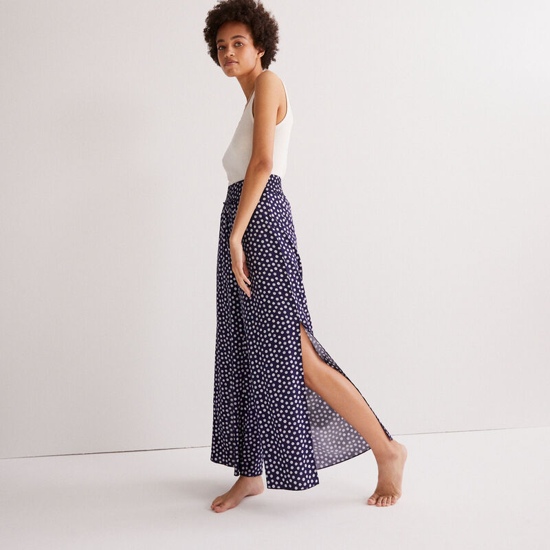 pantalon à motifs paquerettes - bleu pantalon à motifs paquerettes - bleu;