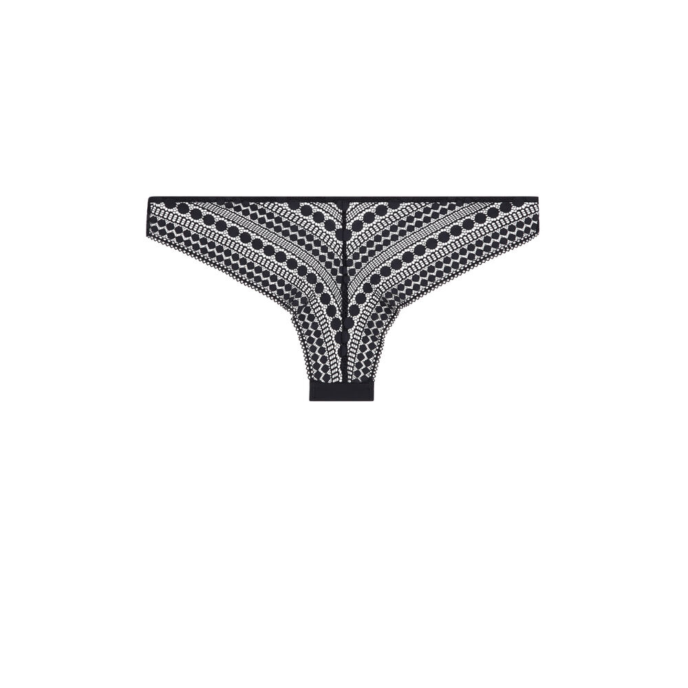 Tanga dentelle - noir noir.