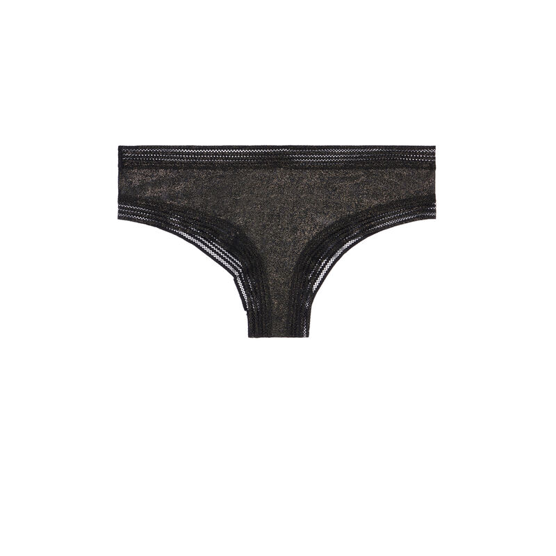 shorty à élastique résille - noir et doré shorty à élastique résille - noir et doré;