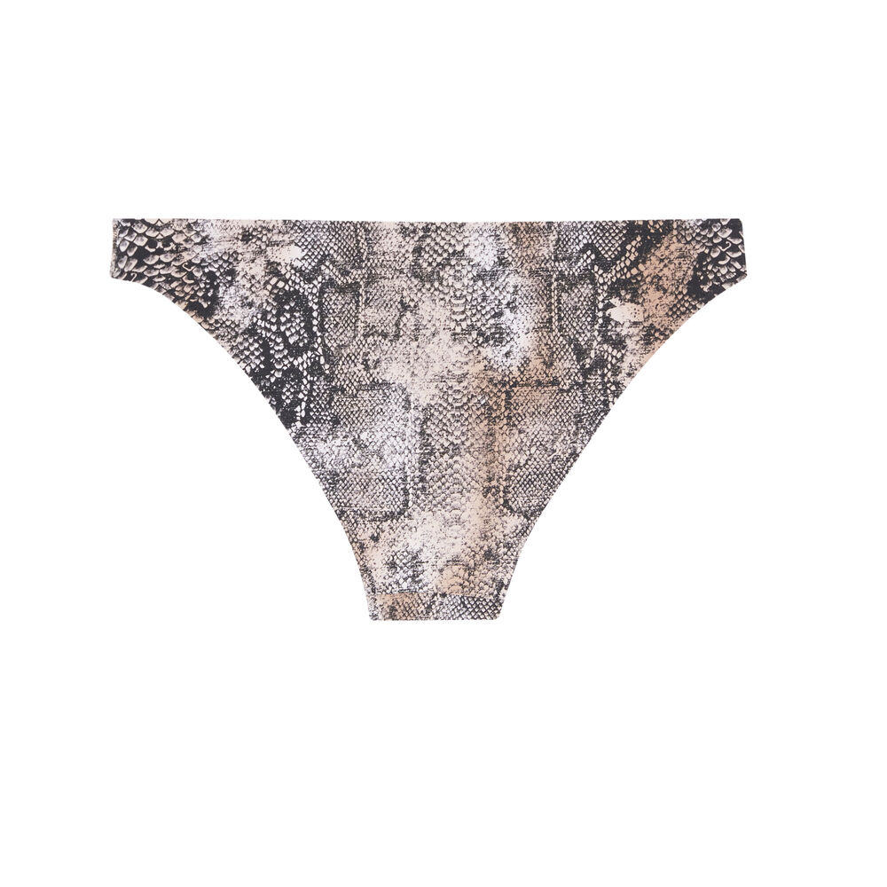 Bas de maillot culotte imprimé python - noir noir.