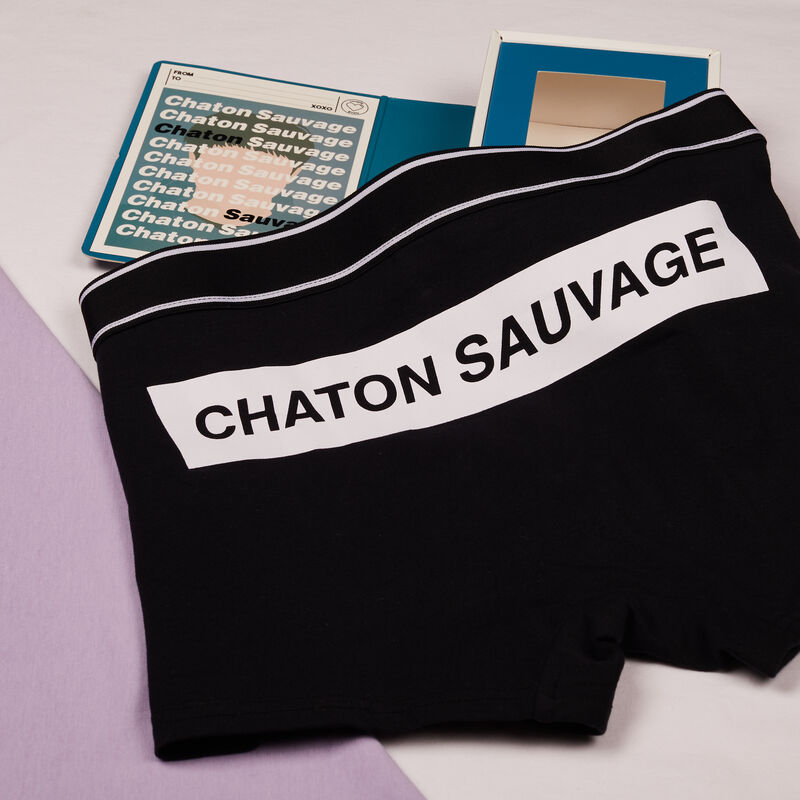 boxer chaton sauvage - noir boxer chaton sauvage - noir;