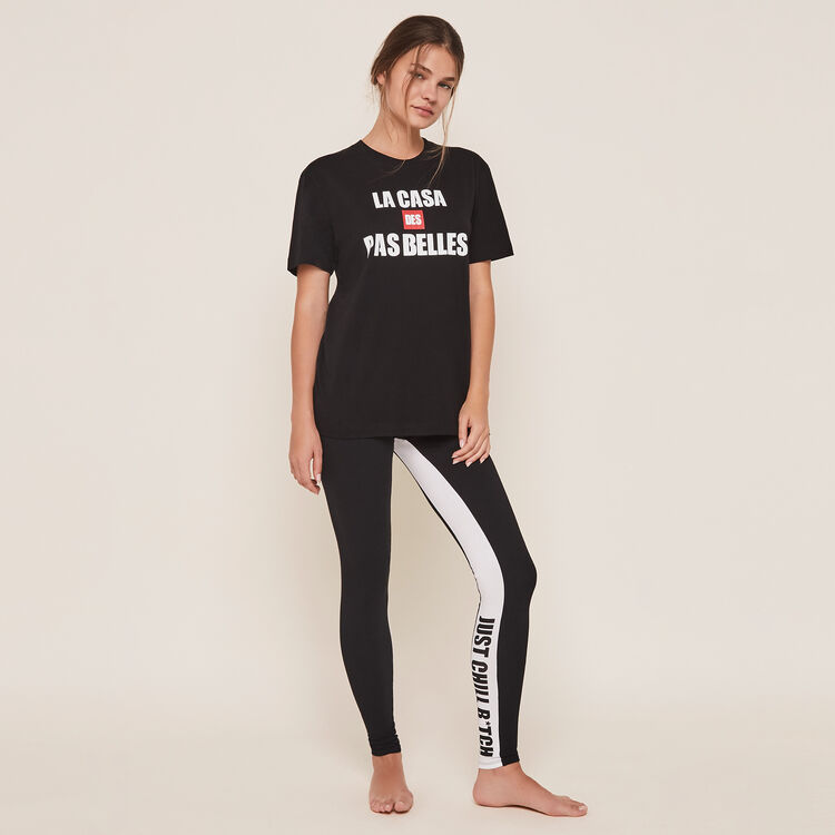 Pantalon en jersey détail bande depabelliz Pantalon en jersey détail bande depabelliz;