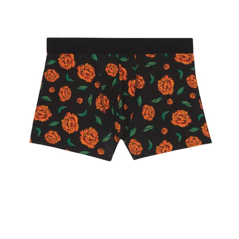boxer à motifs pivoines - noir boxer à motifs pivoines - noir;