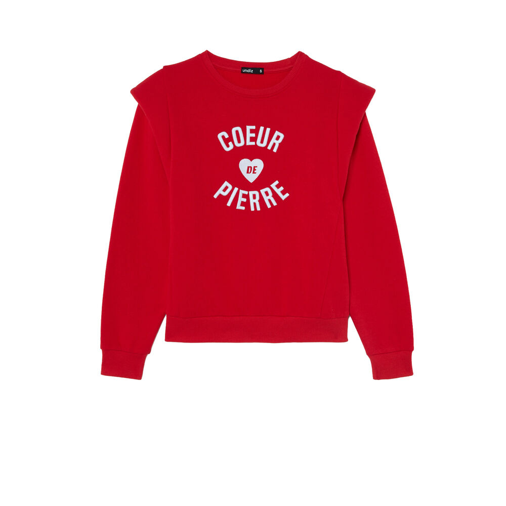 Sweat à message coeur de pierre - rouge rouge.