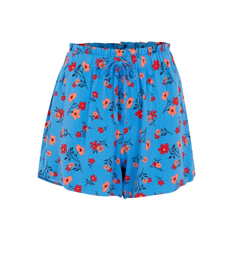 Short imprimé fleuri - bleu bleu.