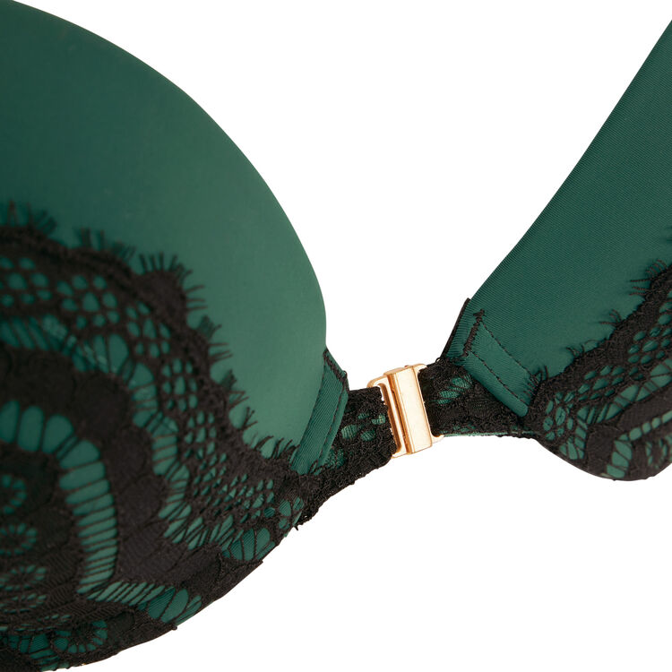 Soutien-gorge push dos travaillé pushwaviz vert.