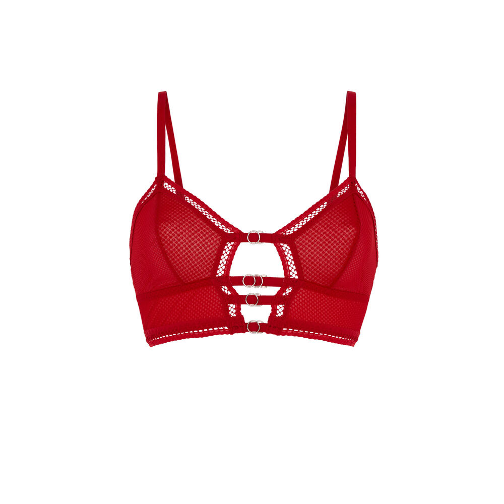 Soutien-gorge triangle en résille - rouge rouge.