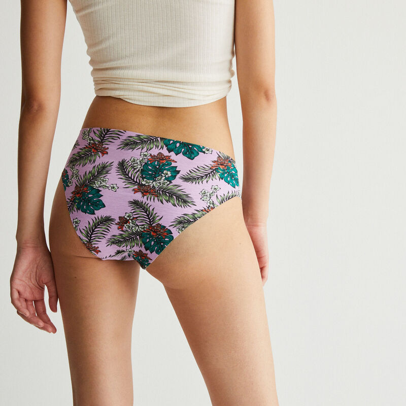 shorty en coton à motifs tropiques - lilas shorty en coton à motifs tropiques - lilas;