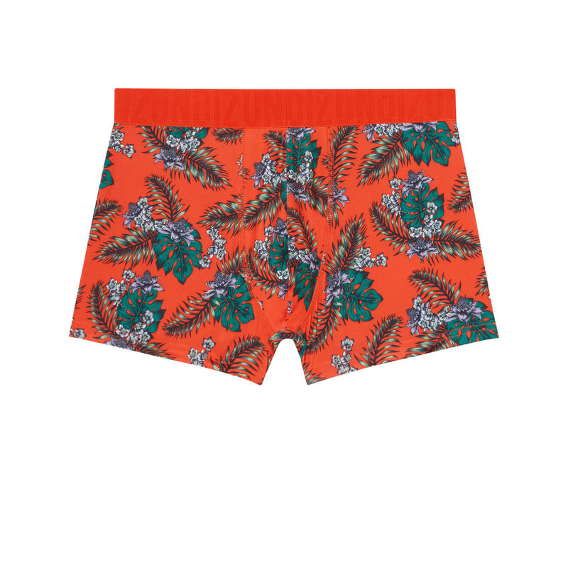 boxer en coton à motifs tropical - corail boxer en coton à motifs tropical - corail;