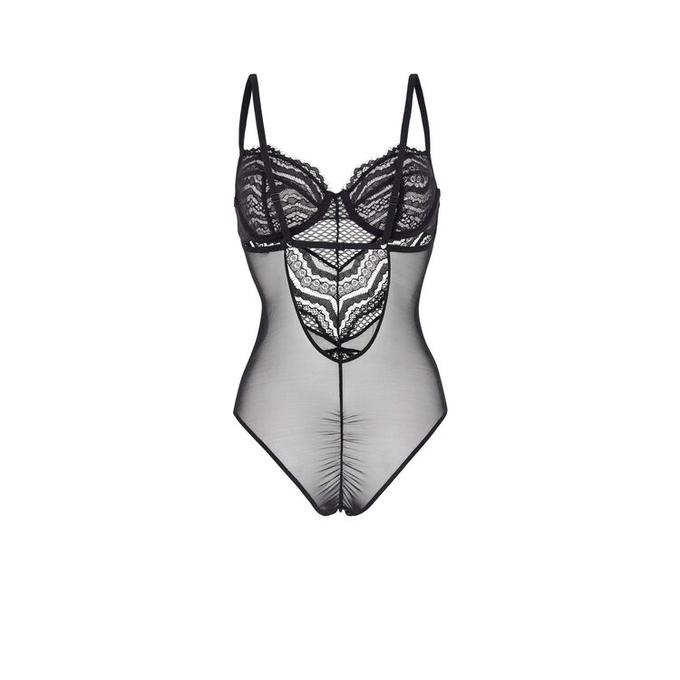 Body en dentelle avec armatures madonniz noir.