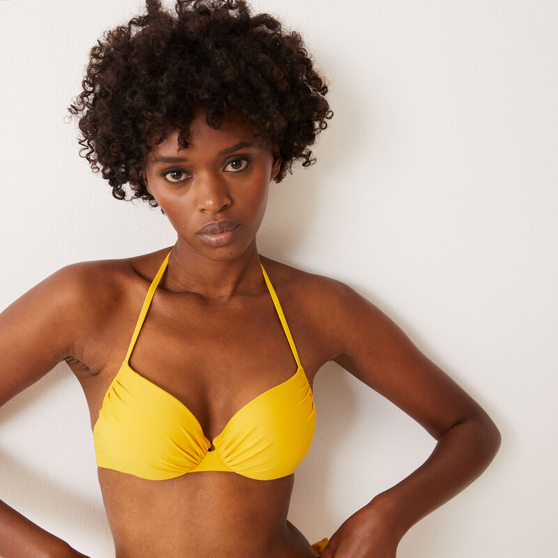 haut de maillot push-up dos nu - jaune haut de maillot push-up dos nu - jaune;