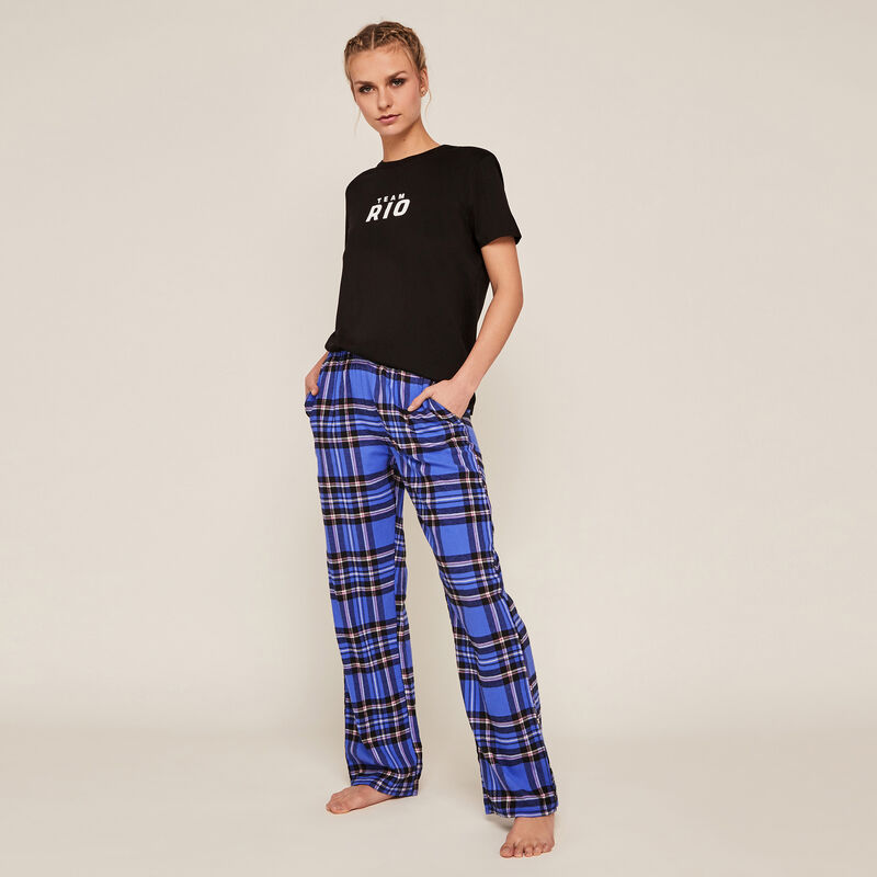 Pantalon à carreaux - bleu Pantalon à carreaux - bleu;