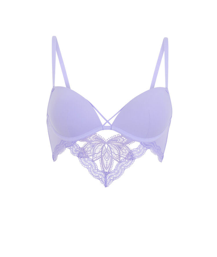 Soutien-gorge push micro et dentelle - lilas lilas.
