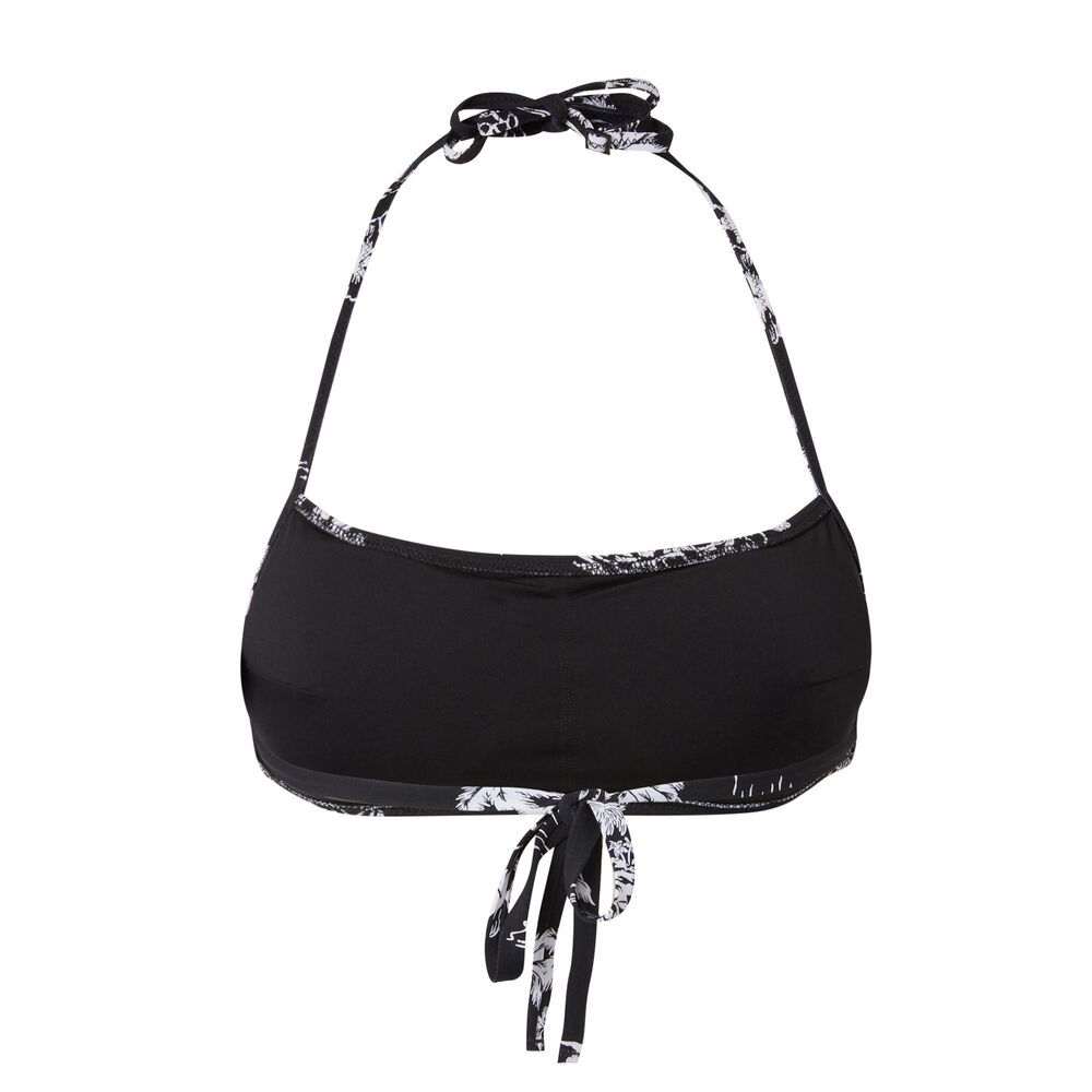 Haut de maillot de bain bandeau motifs palmiers - noir noir.