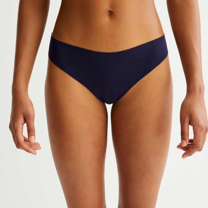 tanga en coton uni - bleu tanga en coton uni - bleu;