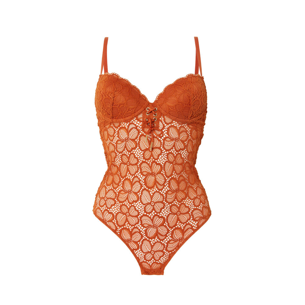 Body ampli à laçage - caramel marron.