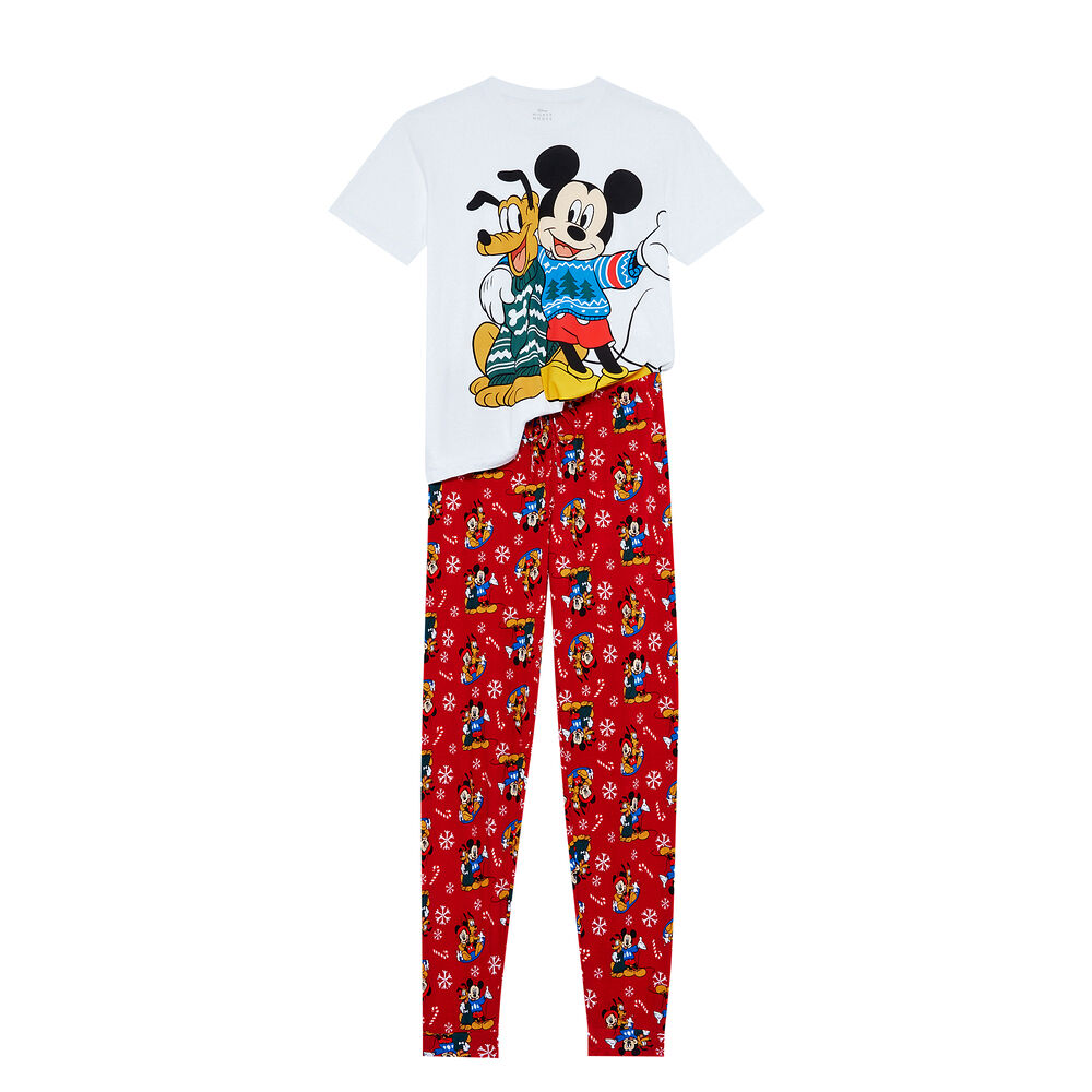Set pyjama manches courtes mickey et pluto - blanc blanc.