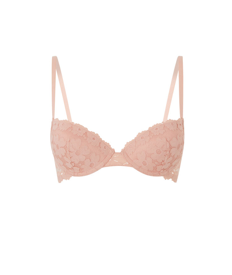 Soutien-gorge ampli dentelle detail camo coloramadiz rose poudré.