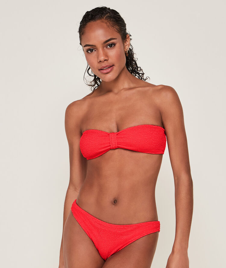 Haut de maillot de bain bandeau fullmooniz rouge.