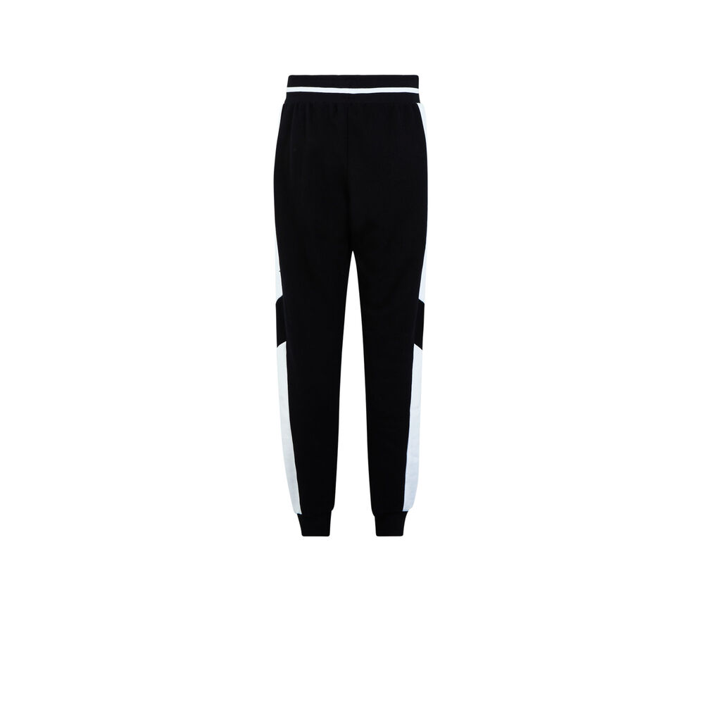 Pantalon à nouer avec bandes blanches - noir noir.