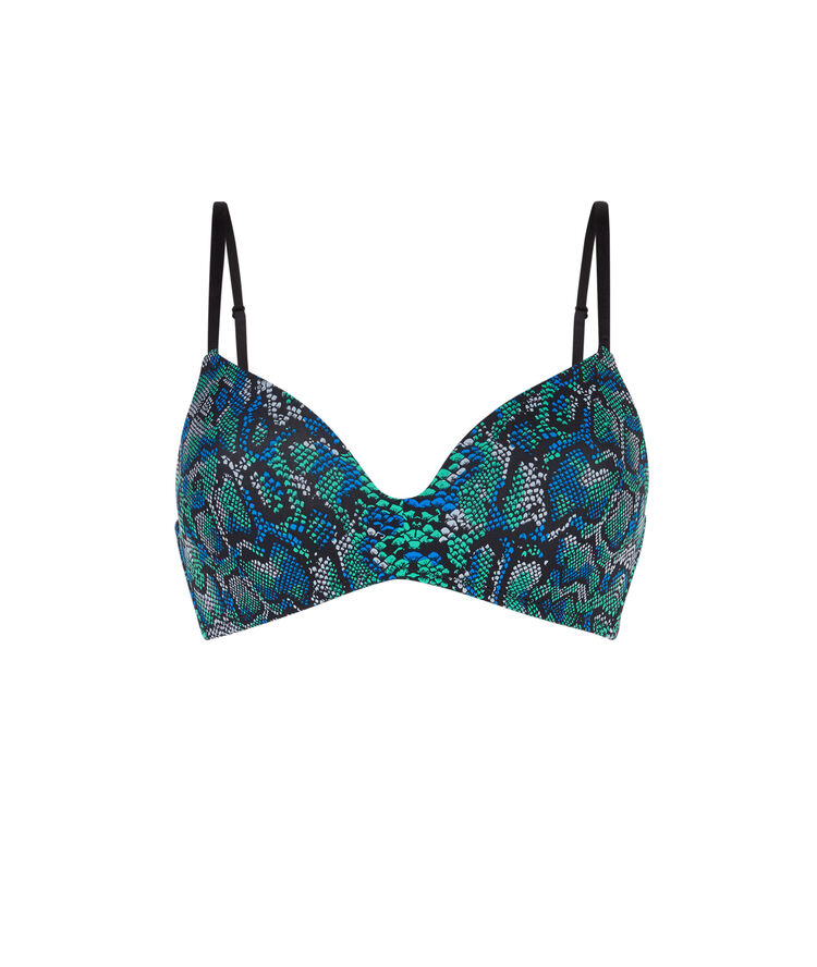 Soutien-gorge ampli imprimé micro snakeiz bleu.