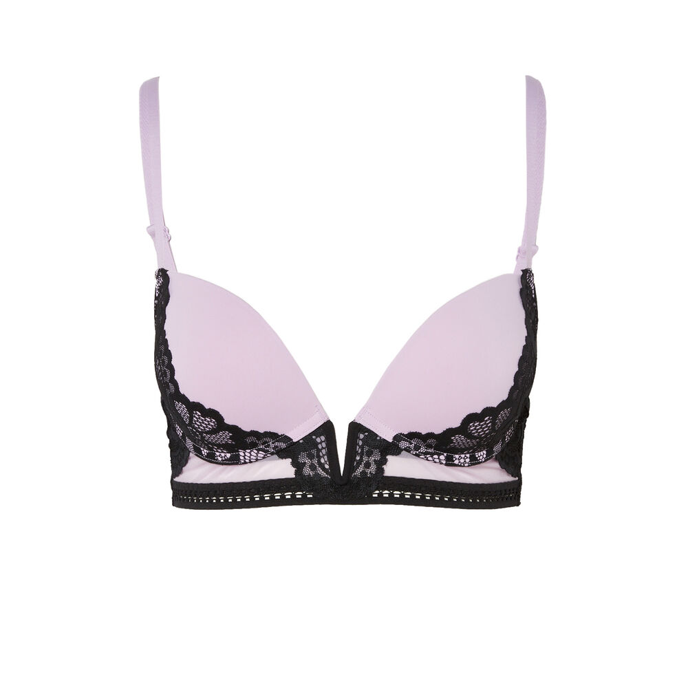 Soutien-gorge push-up à détail dentelle - lila violet.
