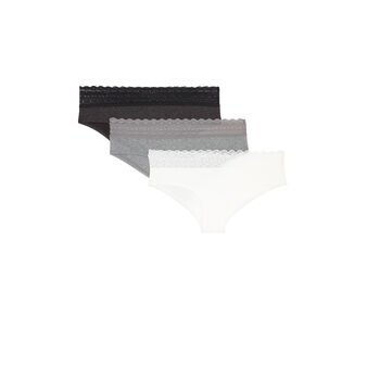 Lot de 3 shorty en coton uni waistiz multicolore.