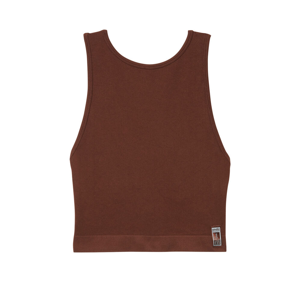 Top stretch ouvert dans le dos - marron marron.