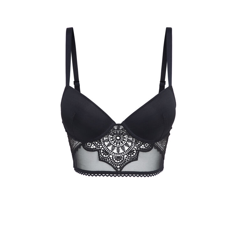 Soutien-gorge bustier push dentelle femmefataliz noir.