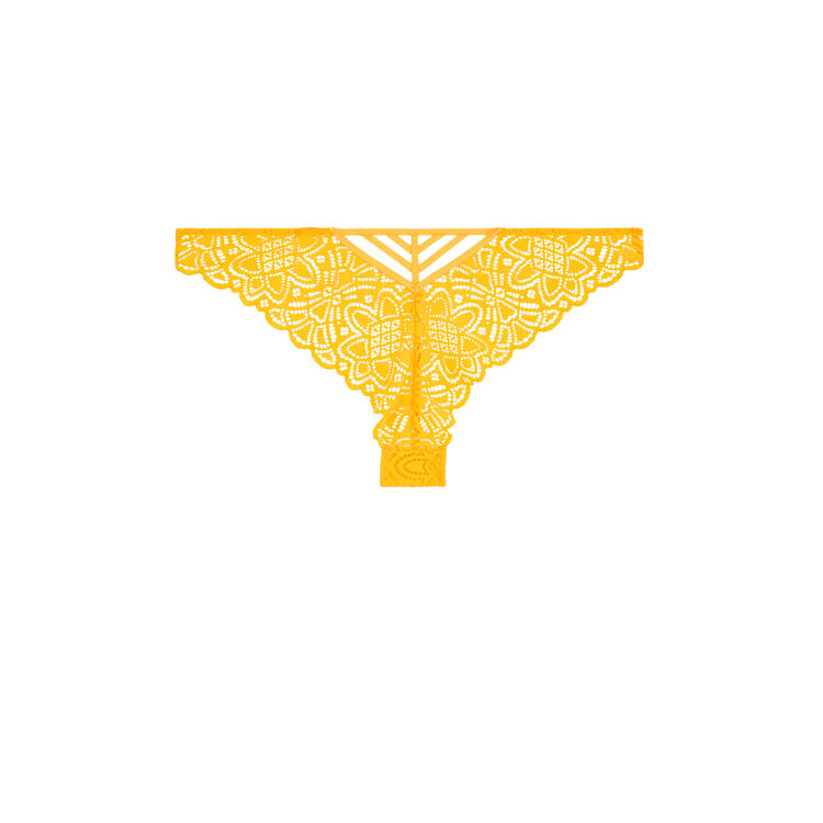 Tanga en dentelle marceliz safran.