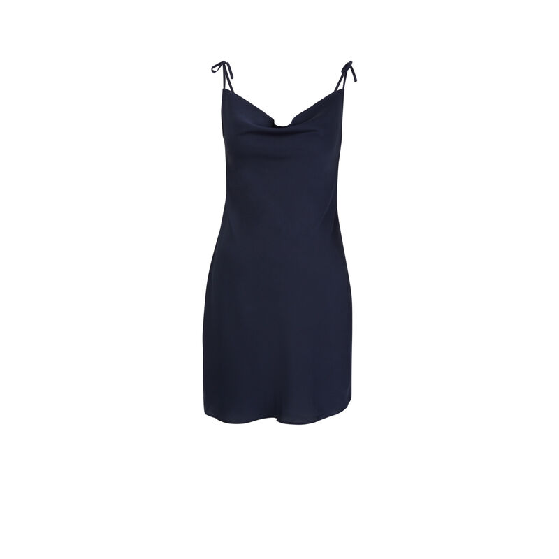 Nuisette en satin uni - bleu marine Nuisette en satin uni - bleu marine;