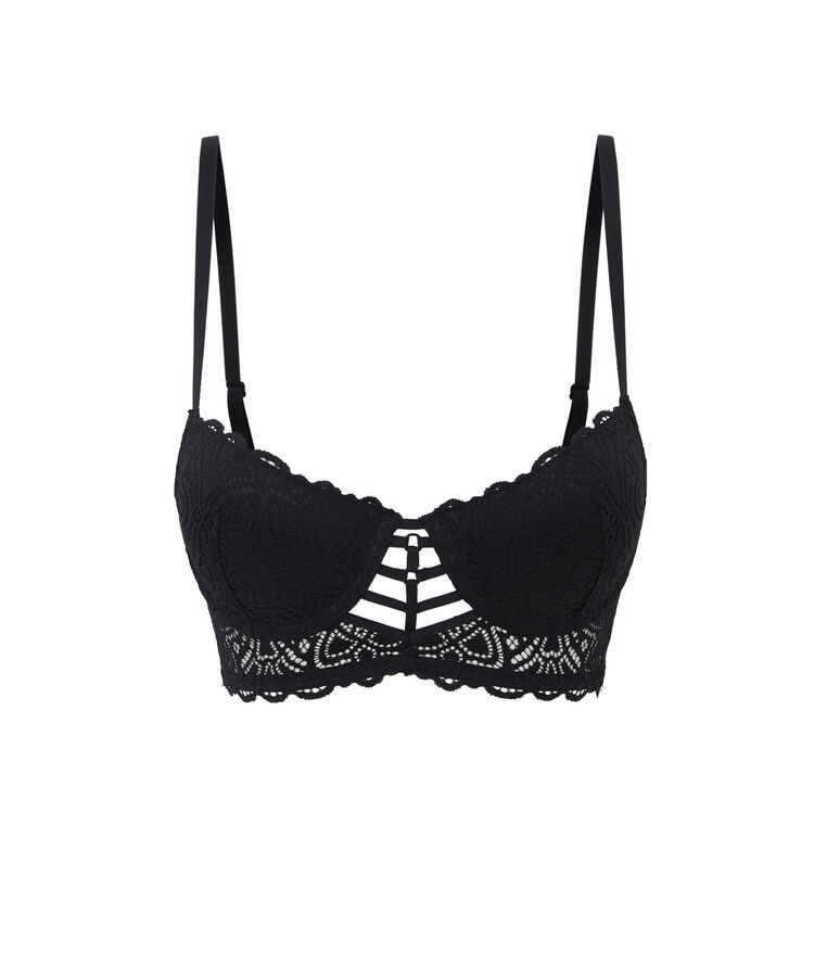 Soutien-gorge bustier push-up en dentelle marceliz noir.