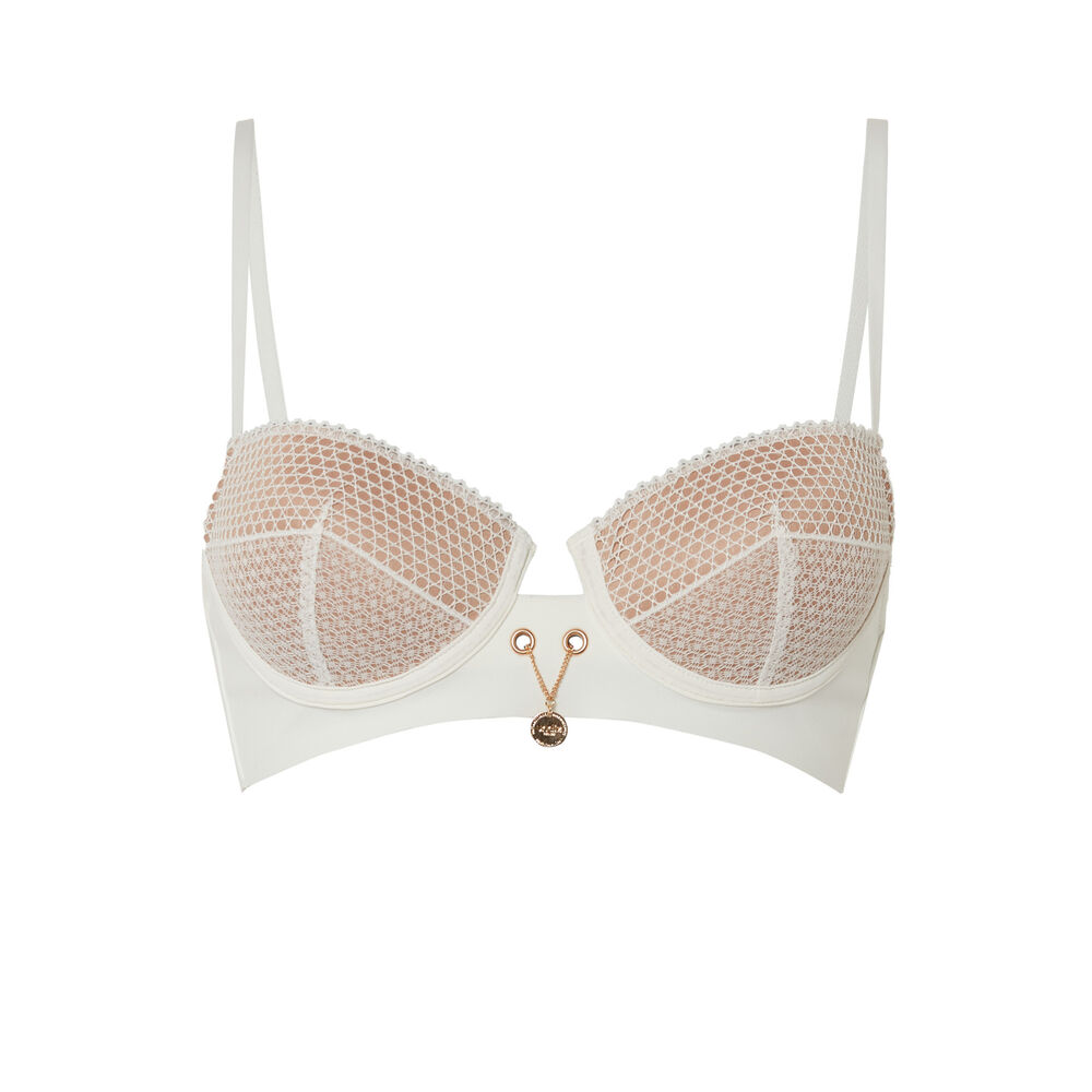Soutien-gorge ampli détail médaille - écru ecru.