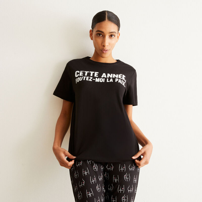 set pyjama manches courtes foutez-moi la paix - noir set pyjama manches courtes foutez-moi la paix - noir;