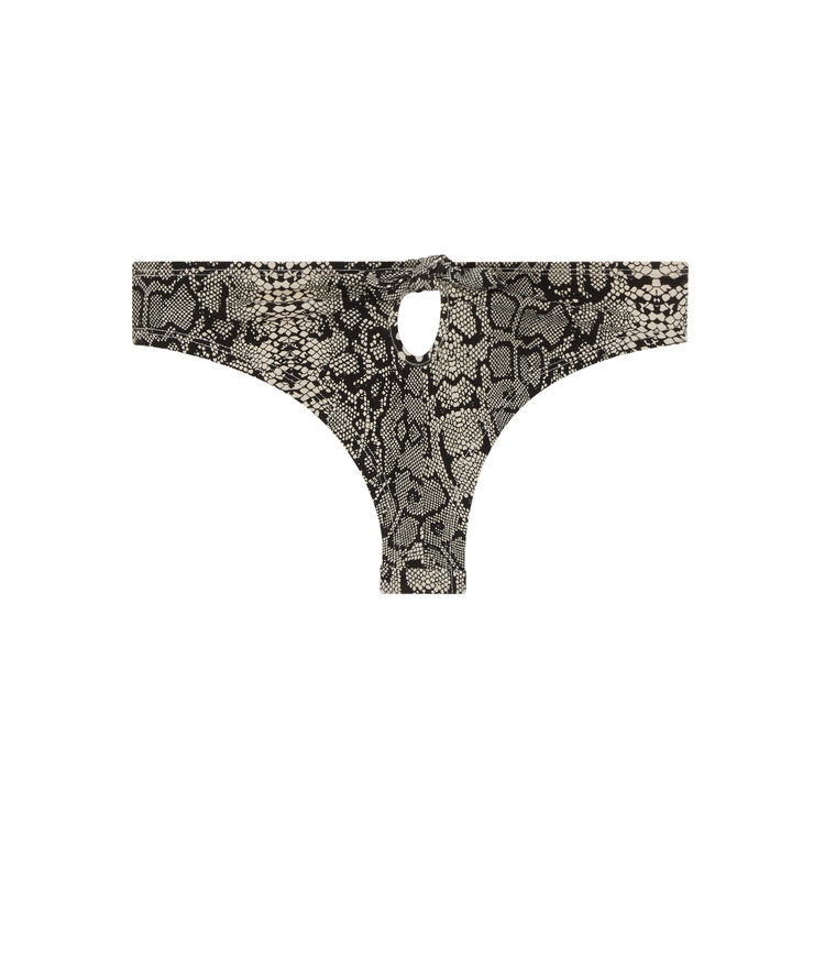 Tanga imprimé serpent - noir noir.