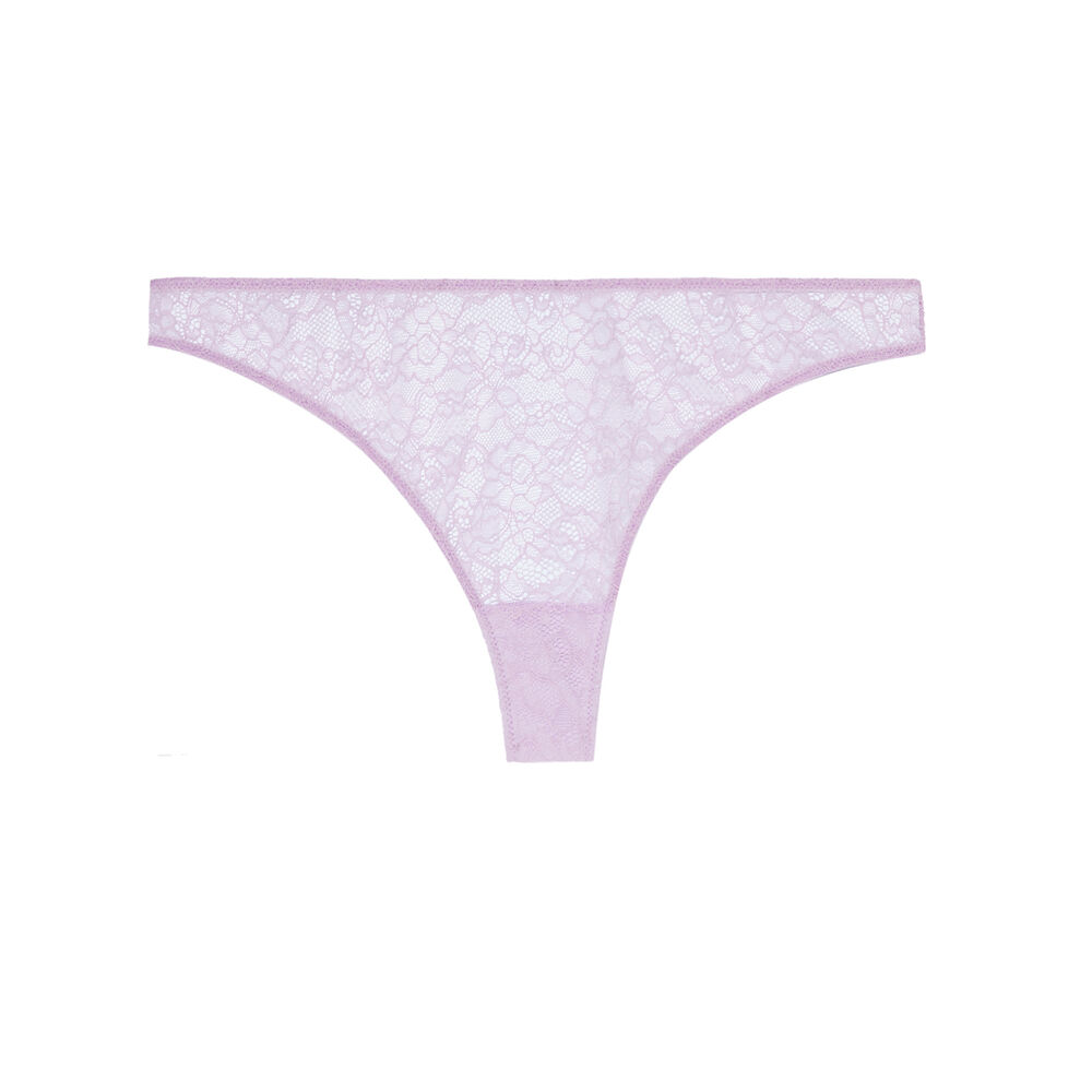 Tanga en dentelle - lilas violet.