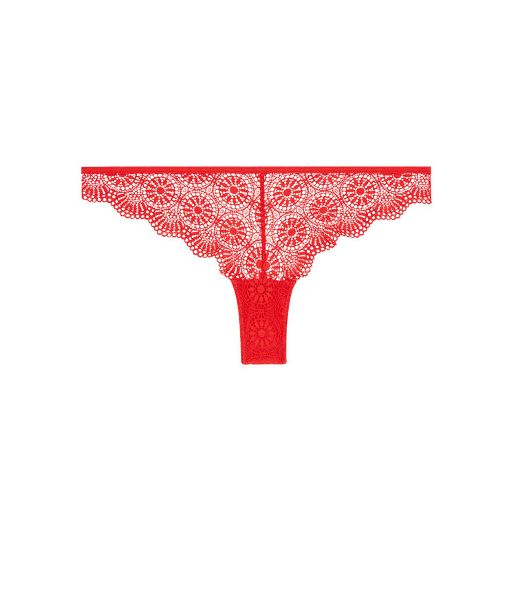 Tanga en dentelle - rouge rouge.