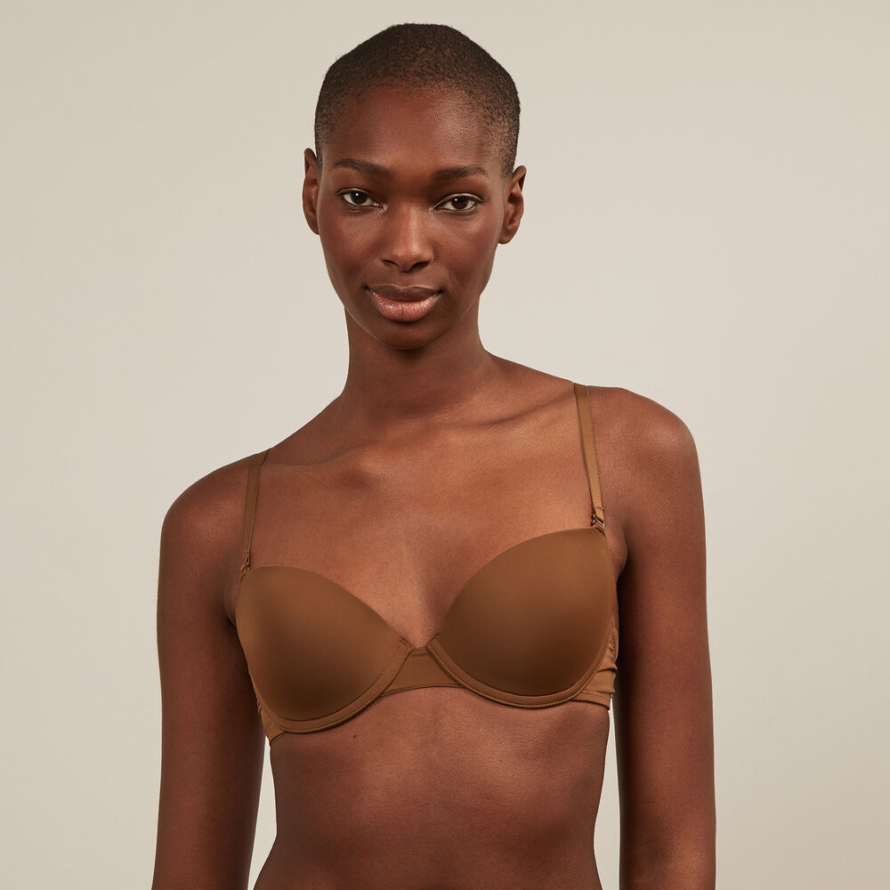Soutien-gorge ampliforme en micro - marron marron.