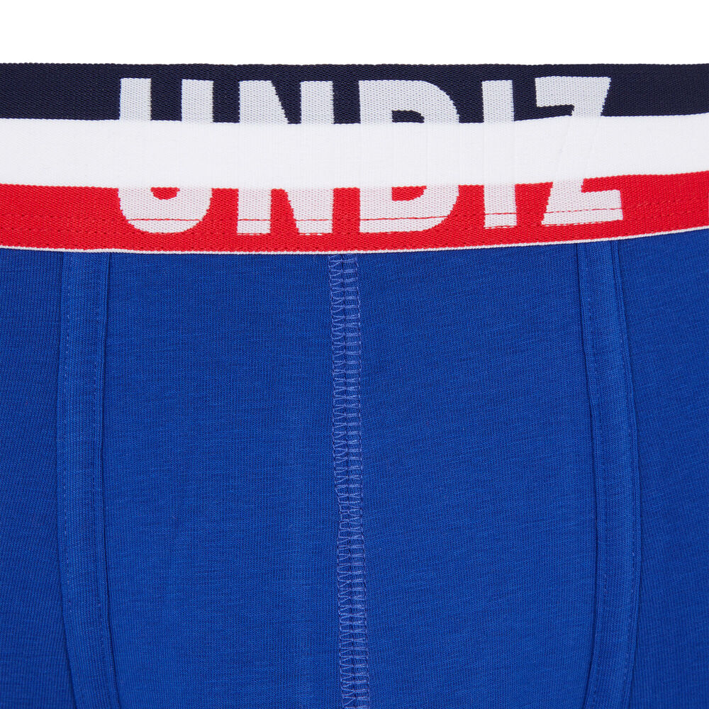 Boxer en coton tricolore - bleu bleu.