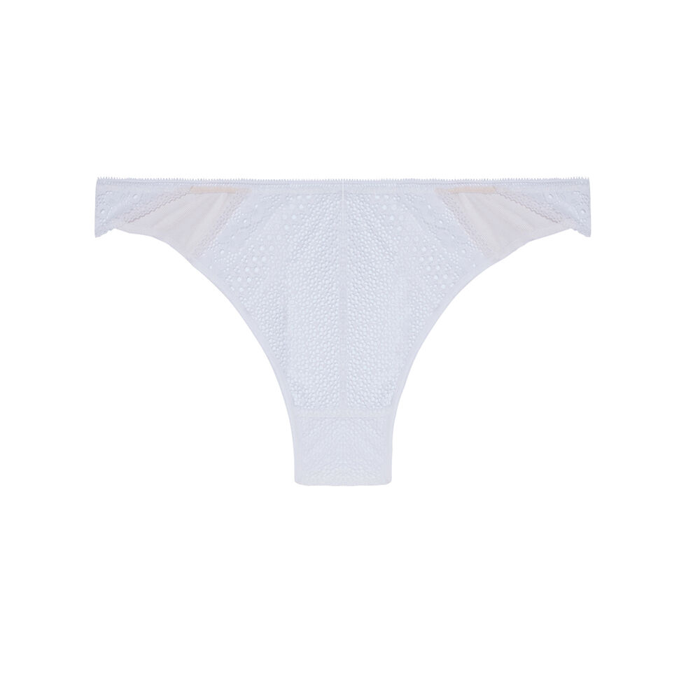 Tanga en dentelle - blanc blanc.